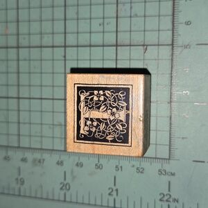 T Monogram rubber stamp with floral vine Used condition